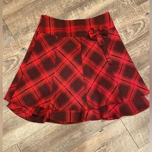 Red Plaid Tiered Skirt
